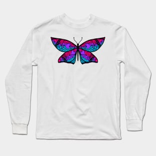 Fly With Pride: Androgyne Flag Butterfly Long Sleeve T-Shirt